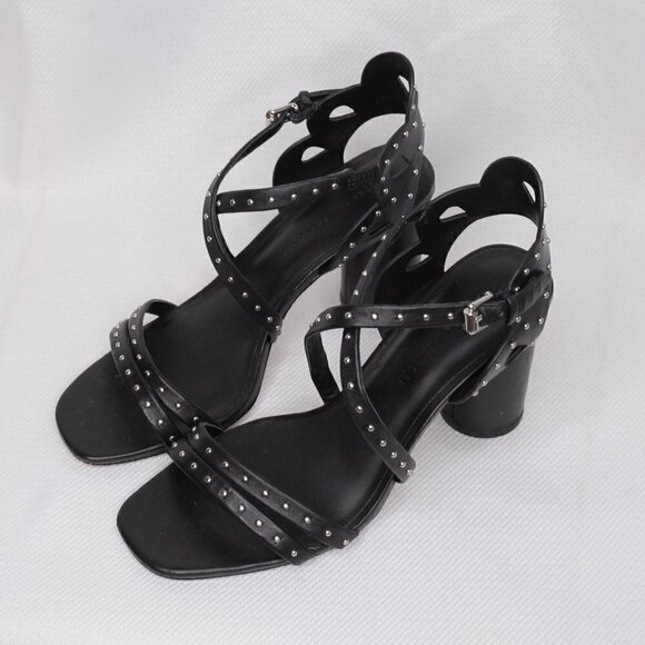 Rebecca Minkoff Adeline Studded Block Heel Sandal Sz 7 - Picture 2 of 10